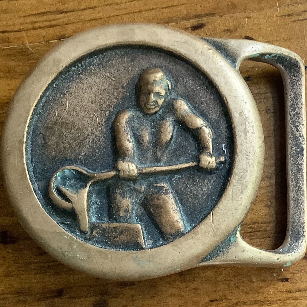 Belt Buckle   Iron Pourer  Brass  Unisex